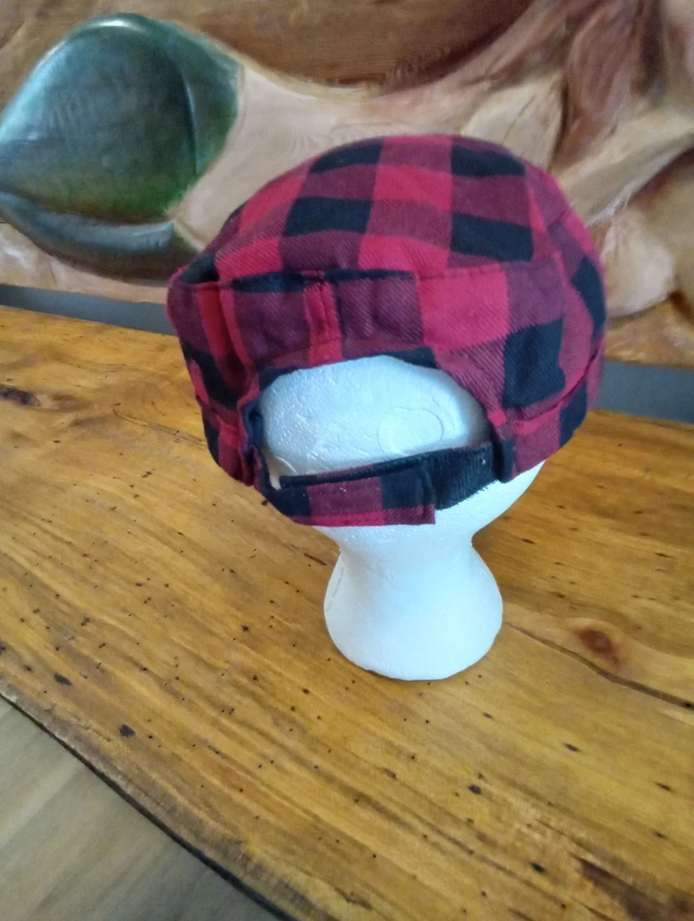 Red and Black Buffalo Plaid Cadet Cap